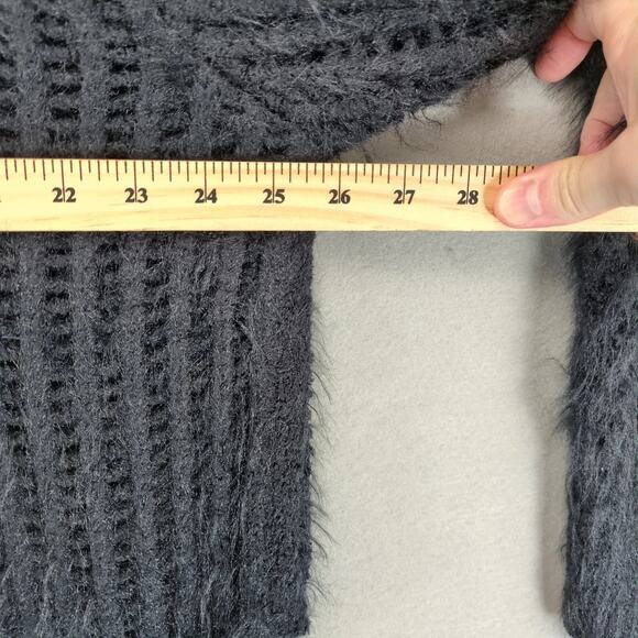 NWT Universal Thread Black Fuzzy Open Chunky Knit Sweater Women's XL Teddy Goth - Picture 3 of 10